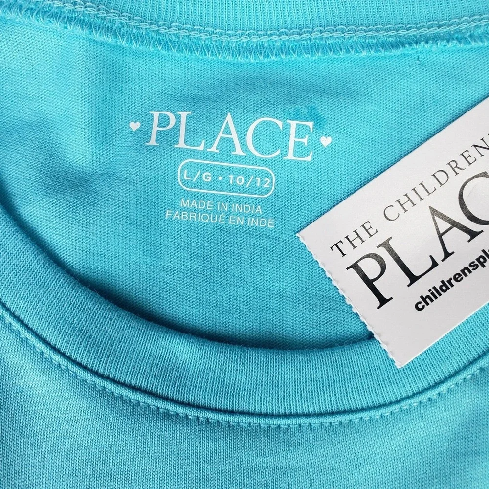 PLACE T-shirt for girls with unicorn graphic print size 10/12 color‎ Blue New